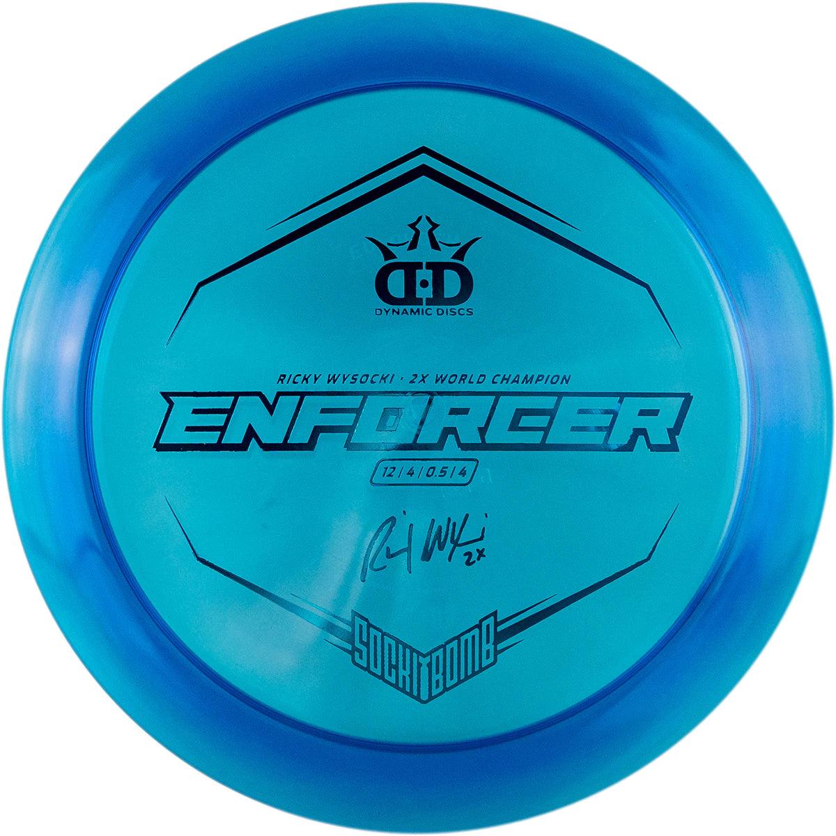 DYNAMIC DISCS LUCID ICE ENFORCER - RICKY WYSOCKI SOCKIBOMB STAMP blue par3 disku golfs